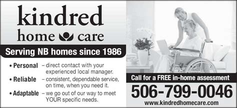 kindred home care opening hours  highwood dr saint john nb