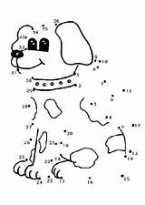 Dog Dots Connect Dot Kids Printables Cute Coloring Worksheets Printable Hellokids Pages Numbers Tracing Games Pets Game Print Number Easy sketch template