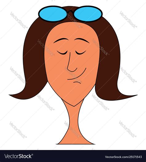 Girl Wearing Glasses On Top Her Head Royalty Free Vector