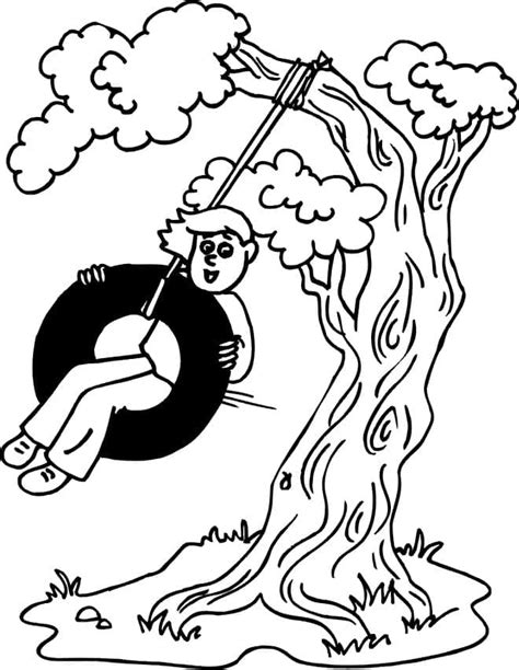 girl  swing coloring page  printable coloring pages  kids