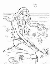 Barbie Coloring Christmas Pages Getcolorings sketch template