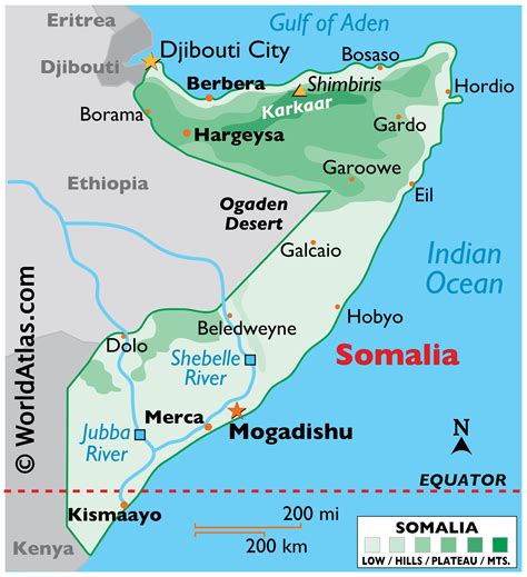 somalia map geography  somalia map  somalia worldatlascom