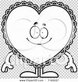 Mascot Doily Valentine Heart Happy Outlined Coloring Clipart Vector Cartoon Thoman Cory sketch template