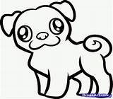 Pug Coloring Pages Puppy Clipart sketch template