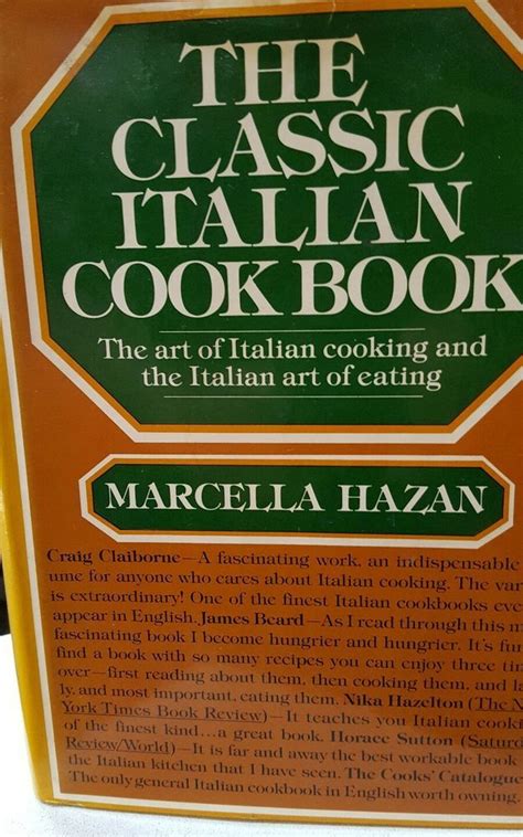 The Classic Italian Cookbook Marcella Hazan Knopf 1982 Italian Cook