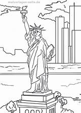 Freiheitsstatue Malvorlagen Malvorlage Dibujos Gebäude Ausmalen Ausdrucken Estatua Berühmte Kostenlos sketch template