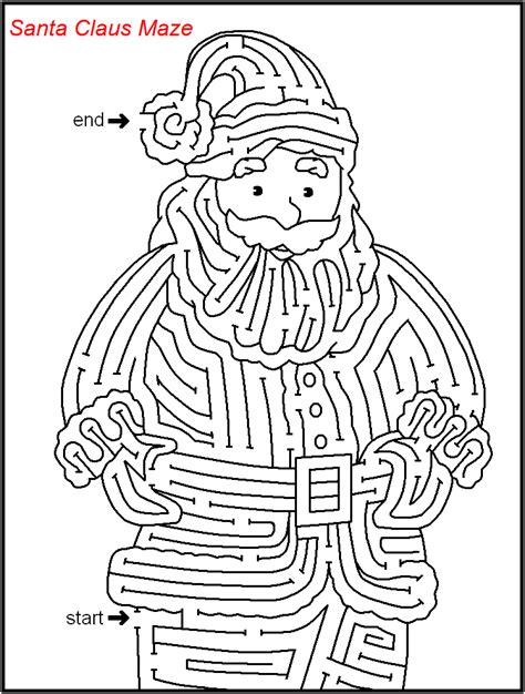christmas mazes  coloring pages  kids christmas maze
