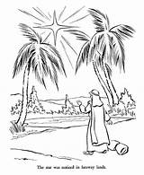 Bethlehem Coloring Pages Star Christmas Story Bible Color sketch template