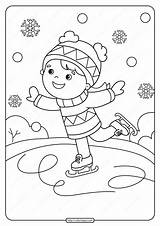 Coloring Ice Skating Printable Girl Pdf Whatsapp Tweet Email sketch template
