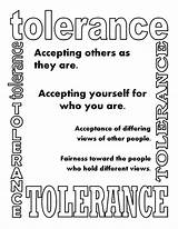 Tolerance Poster Coloring Worksheets Pages Meaning Grade Kindergarten Laugh Words Don Students Choose Board sketch template