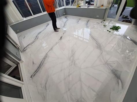 beauty  grey marble epoxy floor edrums