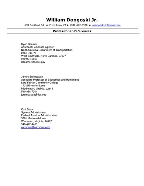 references  resume format resume references reference page