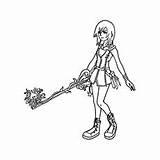 Kingdom Hearts Coloring Pages Kairi Sora Ones Little Printable Heart Riku Blade Key Her Interesting sketch template