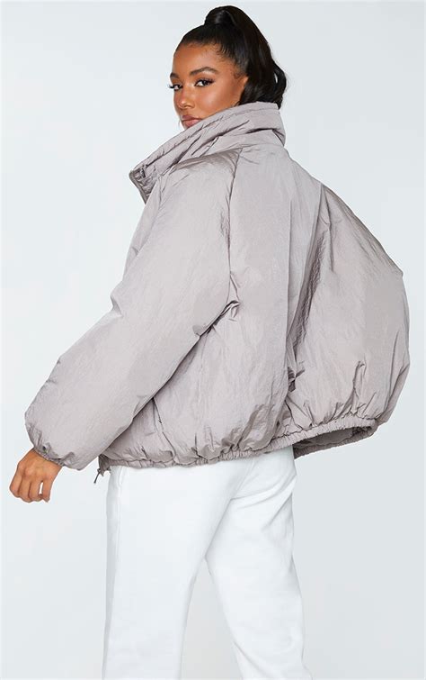 grey extreme oversized puffer jacket prettylittlething aus