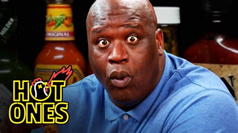 Shaq Tries Not To Make A Face While Eating Hot Wings On The Hot Ones