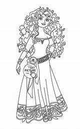 Merida Princess Drawing Disney Coloring Getdrawings Brave sketch template