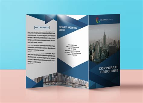 corporate business tri fold brochure design template  psd