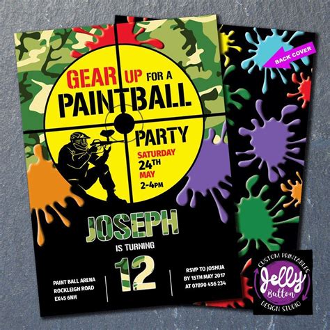 paintball party invitations paintball party paintball birthday party