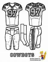 Coloring Pages Football Dallas Cowboys Nfl Uniform Cowboy Jersey Sheets Blank Kids Printable Uniforms Boys Nfc Players Play Alphabet Color sketch template