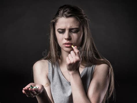 social problems woman stock image image of drugs illness