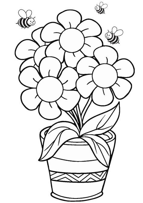 flower coloring pages  preschoolers coloring pages