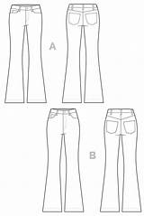Flared Technical Bootcut Flats Ginger Flares Pantalon Rise Closetcases sketch template