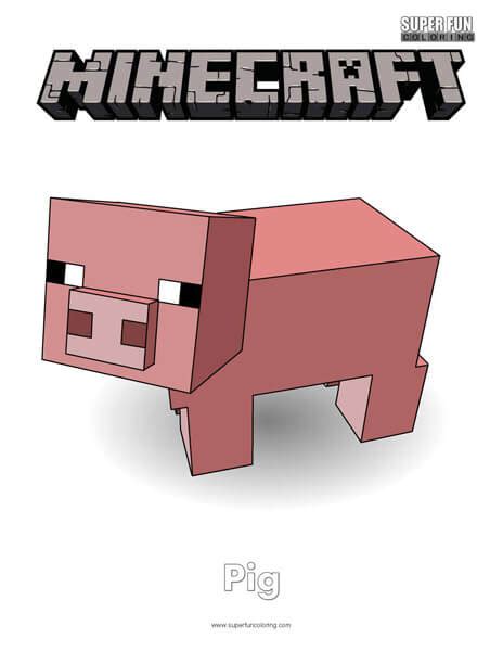 minecraft pig coloring page super fun coloring