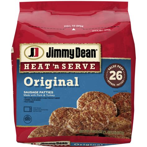 jimmy dean heat n serve original pork sausage patties 26 ct from