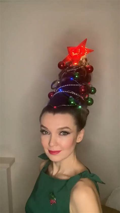 Christmas Tree Hair [video] Hair Up Styles Bun Hairstyles For Long