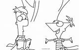Ferb Phineas Pages Coloring Colouring sketch template