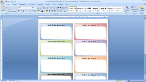 print  badge labels  word printable form templates