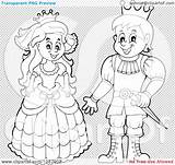 Prince Princess Illustration Cartoon Happy Royalty Clipart Vector Visekart sketch template
