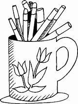 Coloring Pages Markers Supplies Marker School Mug Color Online Printable Pad Getcolorings Education Print Getdrawings Colorings Comments Dot sketch template