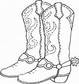 Cowboy Hat Boots Drawing Getdrawings Coloring sketch template