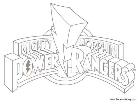 logo  mighty morphin power rangers coloring pages  printable