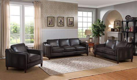 ballari weathered grey leather living room set  amax leather