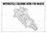 Coloring Adult Motorcycle Pages Books Adults Book Etsy sketch template