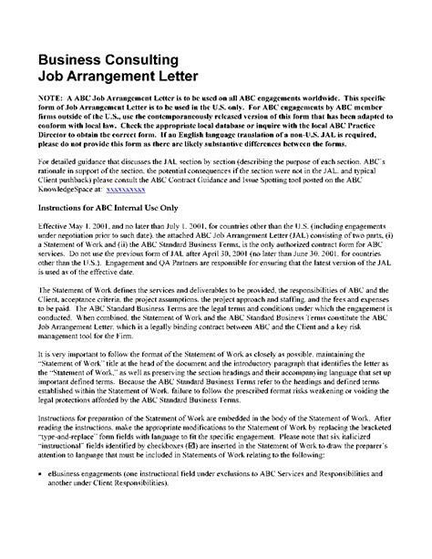 sample consulting engagement letter  page word document flevy
