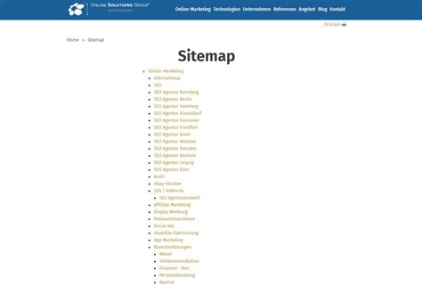 ist sitemap html  marketing glossar der osg