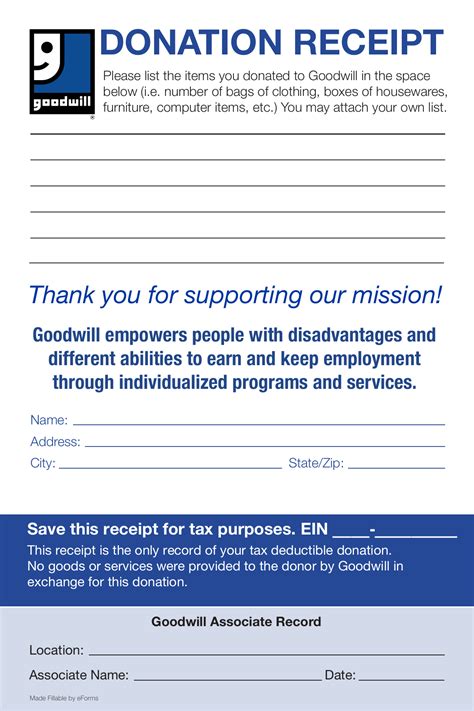 goodwill printable donation receipt printable world holiday