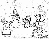 Peppa Pig Coloring Pages Christmas Printable Halloween Color Kids Pepa Book Sheets Colouring Getcolorings Friends Cartoon Getdrawings Davemelillo Drawing Birthday sketch template
