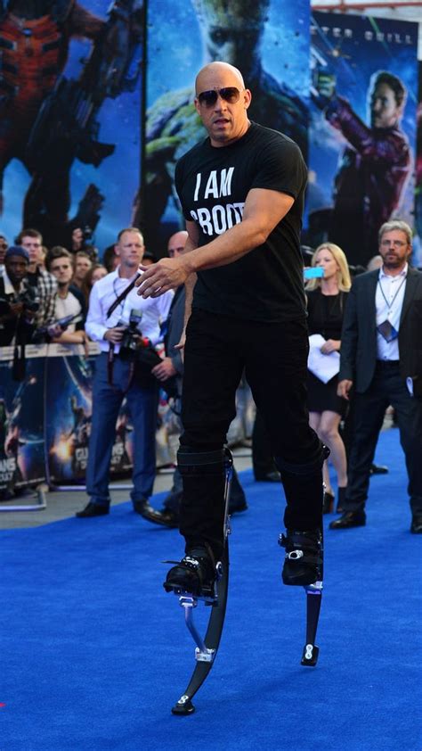 Vin Diesel Guardians Of The Galaxy Stilts I Am Groot Tshirt London Premiere