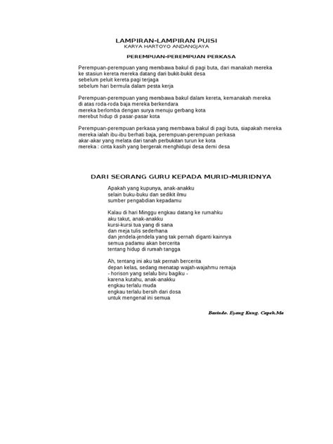 Puisi Tentang Alam Karya Taufik Ismail Koleksi Puisi