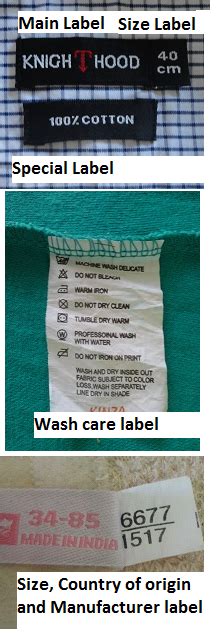 types  labels   garments  information    labels