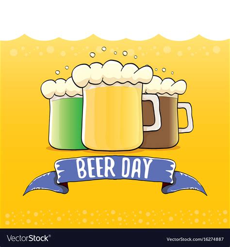 Happy Beer Day Graphic Poster Royalty Free Vector Image