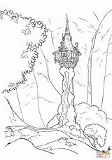 Coloring Tower Pages Rapunzel Rapunzels Printable Drawing sketch template