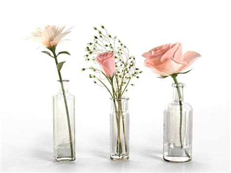 Glass Vases With Flowers 3d Cgtrader