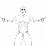 Bodybuilder sketch template