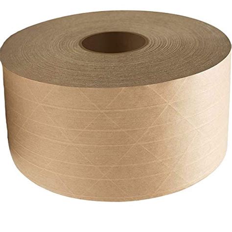 reinforced gummed tape brown kraft paper roll water activated packing sealing    ft mm