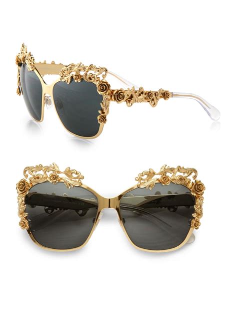 lyst dolce and gabbana fashion show embellished catseye sunglasses in